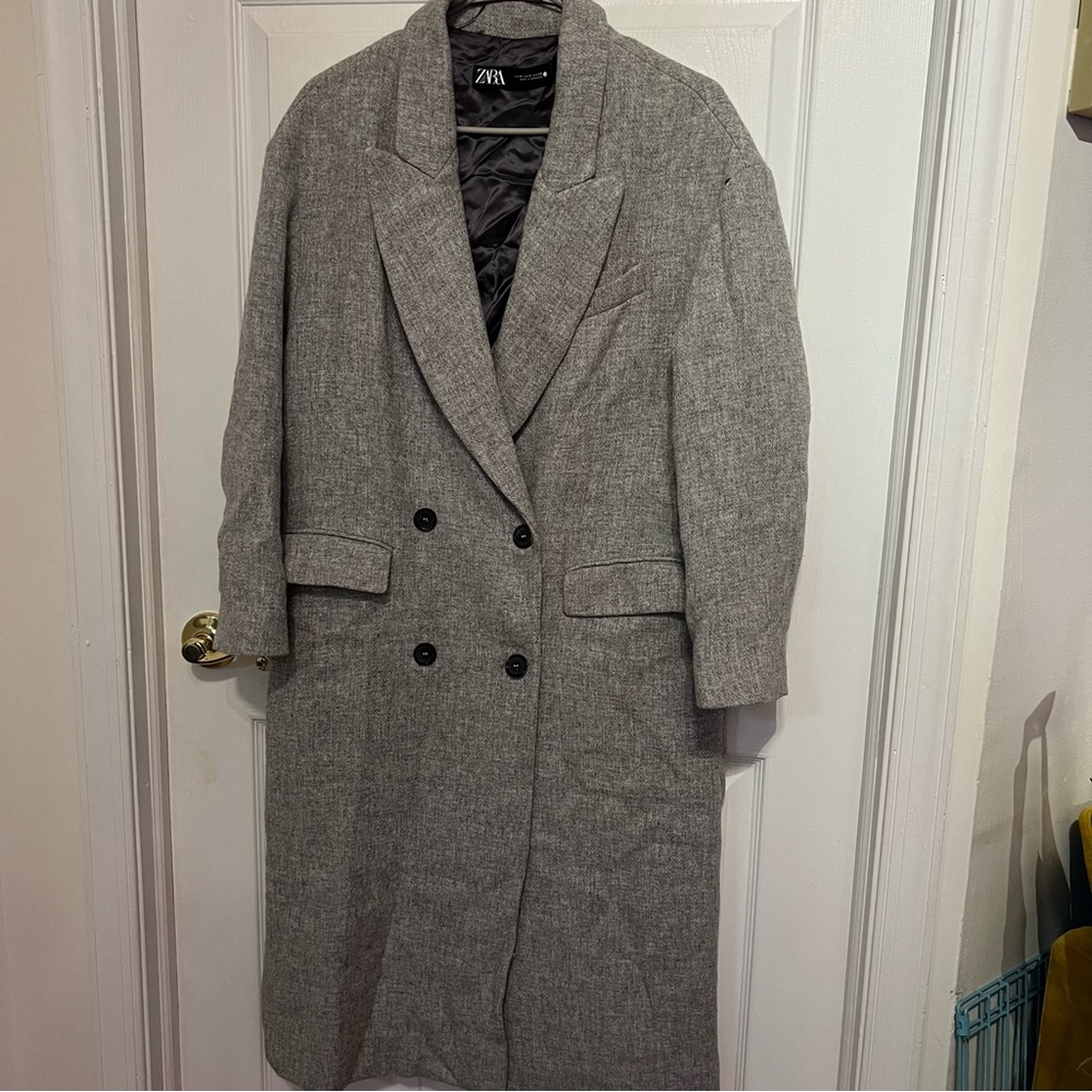 Zara Peacoat Manteco Wool Size M